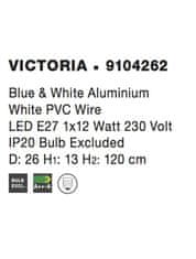 Nova Luce NOVA LUCE závesné svietidlo VICTORIA modrý a biely hliník biely PVC kábel E27 1x12W bez žiarovky 9104262