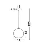 Nova Luce NOVA LUCE závesné svietidlo ADELINA dymové sklo čierny kov E27 1x12W 230V IP20 bez žiarovky 8436401