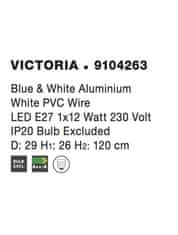 Nova Luce NOVA LUCE závesné svietidlo VICTORIA modrý a biely hliník biely PVC kábel E27 1x12W IP20 bez žiarovky 9104263