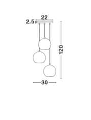 Nova Luce NOVA LUCE závesné svietidlo ADELINA dymové sklo čierny kov E27 3x12W 230V IP20 bez žiarovky 8436402