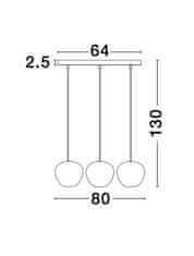 Nova Luce NOVA LUCE závesné svietidlo CEDRO dymové sklo bronz a čierny kov E27 3x12W 230V IP20 bez žiarovky 8436405