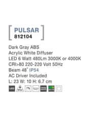 Nova Luce NOVA LUCE vonkajšie nástenné svietidlo PULSAR tmavo šedý ABS akrylový biely difúzor LED 6W 3000K alebo 4000K 220-220V 48st. IP54 812104