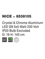 Nova Luce NOVA LUCE závesné svietidlo NICE číry krištáľ a chrómovaný hliník G9 5x5W 230V IP20 bez žiarovky 8538105