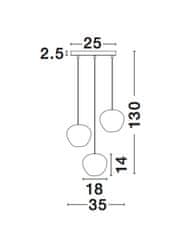 Nova Luce NOVA LUCE závesné svietidlo CEDRO dymové sklo bronz a čierny kov E27 3x12W 230V IP20 bez žiarovky 8436404