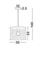 Nova Luce NOVA LUCE závesné svietidlo NET biely hliník biely kábel E27 1x12W bez žiarovky 8809302