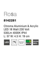 Nova Luce NOVA LUCE nástenné svietidlo nad zrkadlo ROSA chrómovaný hliník a akryl LED 18W 230V 4000K IP44 8142281