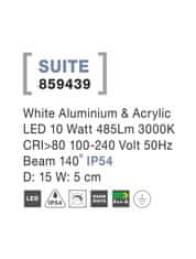 Nova Luce NOVA LUCE vonkajšie nástenné svietidlo SUITE biely hliník a akryl LED 10W 3000K 100-240V 140st. IP54 859439