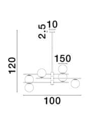 Nova Luce NOVA LUCE závesné svietidlo GITCHI matná čierna a zlatý kov opálové sklo G9 6x5W 230V IP20 bez žiarovky 9009296