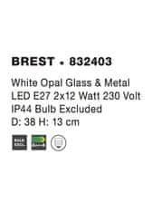 Nova Luce NOVA LUCE stropné svietidlo BREST stropné svietidlo biele opálové sklo a kov E27 2x12W 832403