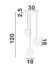 Nova Luce NOVA LUCE závesné svietidlo ODELLE mosadzný zlatý kov a jantárové sklo E14 3x5W 230V IP20 bez žiarovky 9009254