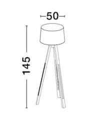 Nova Luce NOVA LUCE stojaca lampa LE ROY biele tienidlo prírodná drevená základňa E27 1x12W 230V IP20 bez žiarovky 9050165