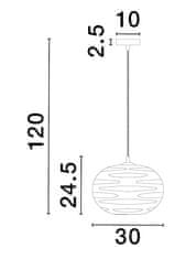 Nova Luce NOVA LUCE závesné svietidlo EVLEEN matný čierny kov a svetlo šedé sklo E27 1x12W 230V IP20 bez žiarovky 9009257