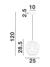 Nova Luce NOVA LUCE závesné svietidlo EVLEEN matný čierny kov a svetlo šedé sklo E27 1x12W 230V IP20 bez žiarovky 9009258