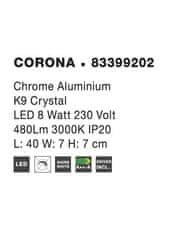 Nova Luce NOVA LUCE nástenné svietidlo CORONA chrómovaný hliník K9 krištáľ LED 8W 230V 3000K IP20 83399202