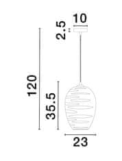 Nova Luce NOVA LUCE závesné svietidlo EVLEEN matný čierny kov a svetlo šedé sklo E27 1x12W 230V IP20 bez žiarovky 9009259