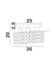 Nova Luce NOVA LUCE stropné svietidlo LAWAN chróm a matný čierny kov štruktúrované sklo E14 3x5W 230V IP20 bez žiarovky 9009292