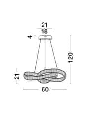 Nova Luce NOVA LUCE závesné svietidlo CONCETO zlatý kov a krištáľ LED 50W 230V 3500K IP20 stmievateľné 9019722