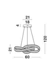 Nova Luce NOVA LUCE závesné svietidlo CONCETO chrómovaný kov a krištáľ LED 50W 230V 3500K IP20 stmievateľné 9019723