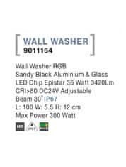 Nova Luce NOVA LUCE WALL WASHER RGB čierny hliník a sklo LED Chip Epistar 36W DC24V nastaviteľné 30st. IP67 Max Power 300W 9011164