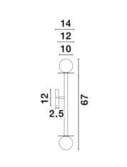 Nova Luce NOVA LUCE nástenné svietidlo PIELO mosadzný zlatý kov opálové sklo G9 2x5W bez žiarovky 9043319