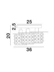 Nova Luce NOVA LUCE stropné svietidlo LAWAN lesklá zlatá a matný čierny kov štruktúrované sklo E14 3x5W 230V IP20 bez žiarovky 9009293