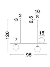 Nova Luce NOVA LUCE závesné svietidlo GITCHI matná čierna a zlatý kov opálové sklo G9 2x5W 230V IP20 bez žiarovky 9009295