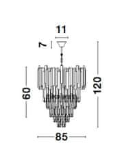 Nova Luce NOVA LUCE závesné svietidlo GRANE zlatý kov a krištáľ E14 20x5W 230V IP20 bez žiarovky 9050120