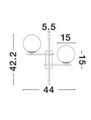 Nova Luce NOVA LUCE nástenné svietidlo GITCHI matná čierna a zlatý kov opálové sklo G9 2x5W 230V IP20 bez žiarovky 9009297