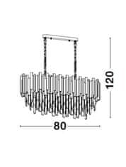 Nova Luce NOVA LUCE závesné svietidlo GRANE zlatý kov a krištáľ E14 8x5W 230V IP20 bez žiarovky 9050130