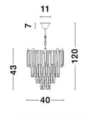 Nova Luce NOVA LUCE závesné svietidlo GRANE zlatý kov a krištáľ E14 4x5W 230V IP20 bez žiarovky 9181100