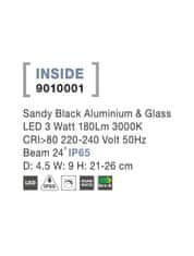 Nova Luce NOVA LUCE vonkajšie svietidlo s bodcom INSIDE čierny hliník a sklo LED 3W 3000K 220-240V 24st. IP65 9010001