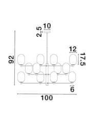 Nova Luce NOVA LUCE závesné svietidlo BALOR opálové sklo a mosadzný kov 12xG9 9009244