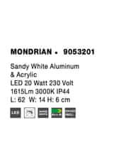 Nova Luce NOVA LUCE nástenné svietidlo nad zrkadlo MONDRIAN biely hliník a akryl LED 20W 220-240V 3000K IP44 9053201