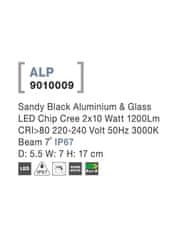 Nova Luce NOVA LUCE vonkajšie nástenné svietidlo ALP čierny hliník a sklo LED Chip Cree 10W 220-240V 3000K 7st. IP65 9010009