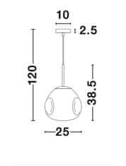 Nova Luce NOVA LUCE závesné svietidlo LAVA medený kov ručne vyrobené medené sklo E27 1x12W 230V IP20 bez žiarovky 9190401