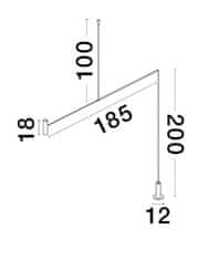 Nova Luce NOVA LUCE závesné svietidlo VOICE LED čierny hliník 3000K 12W 1200-2500mm 9061429