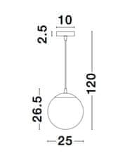 Nova Luce NOVA LUCE závesné svietidlo NAZIO medené sklo s prechodom chrómovaný hliník E27 1x12W 230V IP20 bez žiarovky 9080251