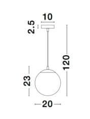 Nova Luce NOVA LUCE závesné svietidlo LAZIONE dymové sklo s prechodom chrómovaný hliník E27 1x12W 230V IP20 bez žiarovky 9080200