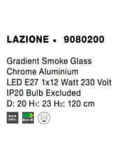 Nova Luce NOVA LUCE závesné svietidlo LAZIONE dymové sklo s prechodom chrómovaný hliník E27 1x12W 230V IP20 bez žiarovky 9080200