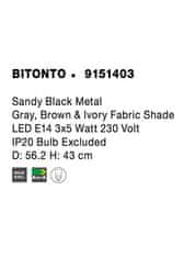 Nova Luce NOVA LUCE stropné svietidlo BITONTO čierny kov biele tienidlo E14 3x5W 230V IP20 bez žiarovky 9151403