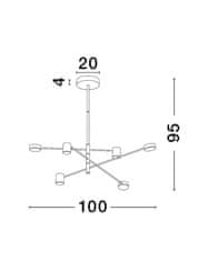 Nova Luce NOVA LUCE závesné svietidlo NORDIK čierne železo a akryl LED 36W 3000K L103 H65 stmievateľné 9080121