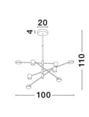 Nova Luce NOVA LUCE závesné svietidlo NORDIK čierne železo a akryl LED 48W 3000K L103 H65 stmievateľné 9080122