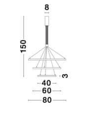 Nova Luce NOVA LUCE závesné svietidlo EMPATIA čierny hliník a akryl LED 108W 230V 3000K IP20 stmievateľné 9173108