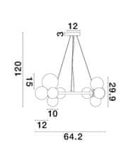 Nova Luce NOVA LUCE závesné svietidlo ODILLIA dymové šedé sklo a matná čierna G9 11x5W 230V IP20 bez žiarovky 9028855