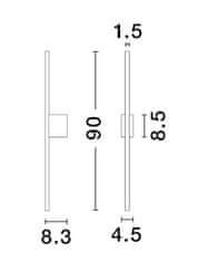 Nova Luce NOVA LUCE nástenné svietidlo ADEN LED 15W 3000K hliník čierna 9081100