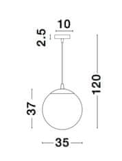 Nova Luce NOVA LUCE závesné svietidlo NAZIO zlaté sklo s prechodom chrómovaný hliník E27 1x12W 230V IP20 bez žiarovky 9080352