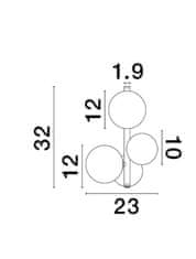 Nova Luce NOVA LUCE nástenné svietidlo ODILLIA dymové šedé sklo a matná čierna G9 3x5W 230V IP20 bez žiarovky 9028861