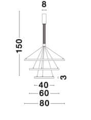 Nova Luce NOVA LUCE závesné svietidlo EMPATIA zlatý mosadzný hliník a akryl LED 108W 230V 3000K IP20 stmievateľné 9175108