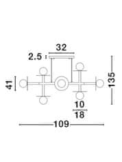 Nova Luce NOVA LUCE závesné svietidlo PIELO čierny kov opálové sklo G9 8x5W 230V IP20 bez žiarovky 9043307