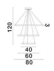 Nova Luce NOVA LUCE závesné svietidlo EMPATIA LED 108W 3000K hliník čierna 807 plus 600 plus 395x2000mm stmievateľné 9172867